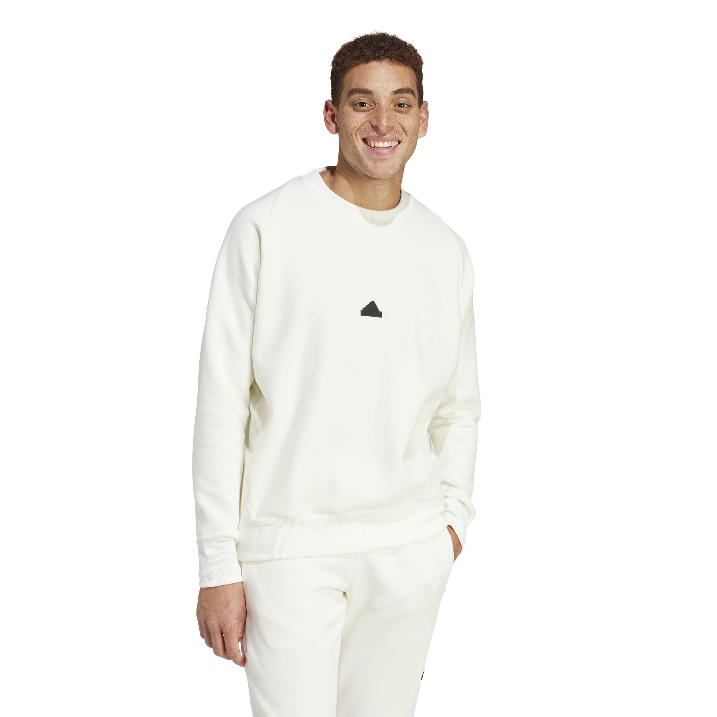Zone Printed Crew T-Shirt Herren - Creme