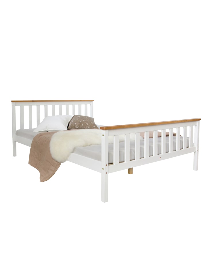 Homestyle4u Holzbett 140x200 in Weiß günstig kaufen 140 x 200 cm