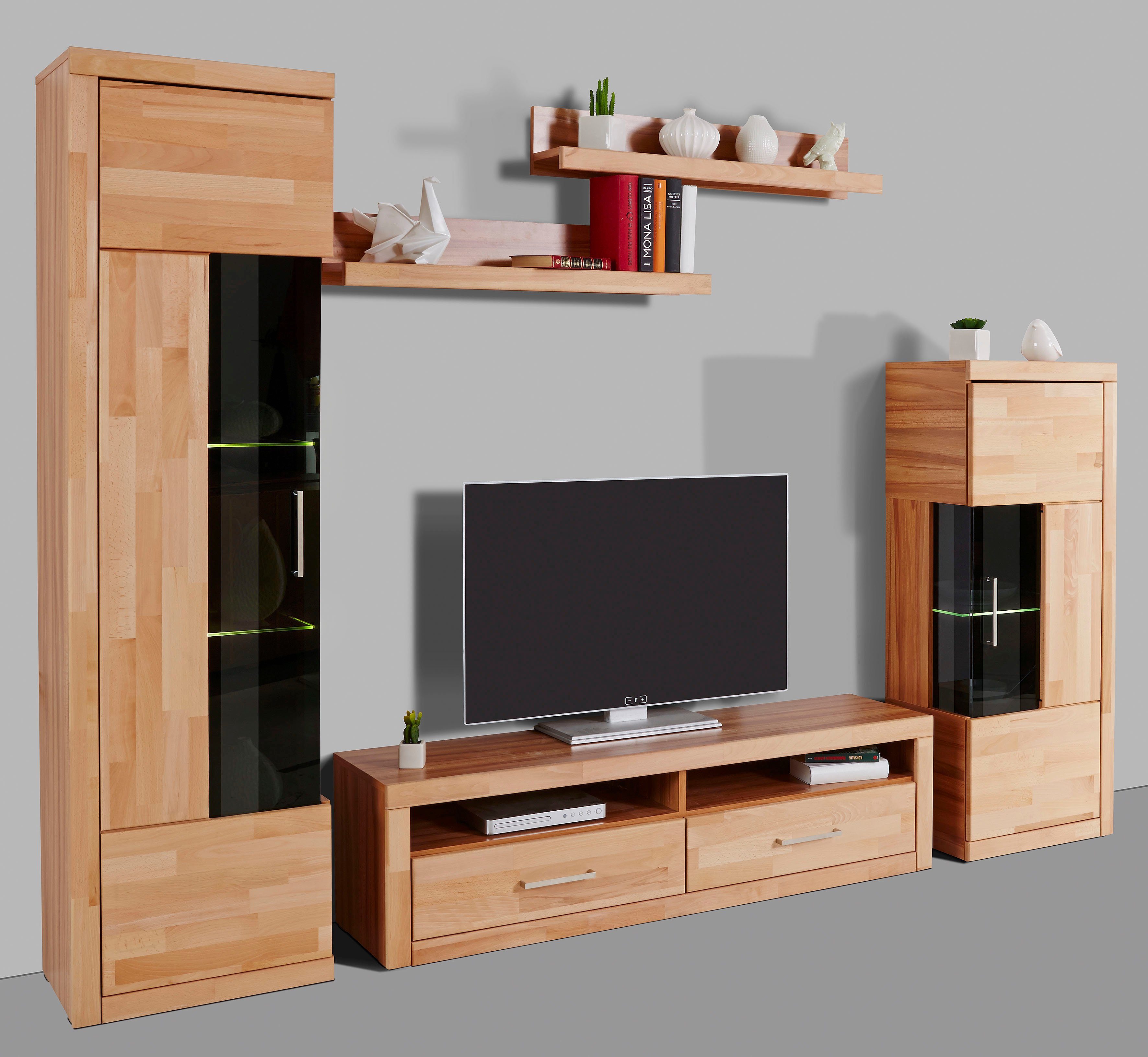 Woltra Wohnwand Ribe, (Set, 5-St), teilmassives Holz