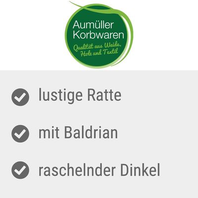 Aumüller Katzenspielzeug Ratte Cedric mit Baldrian