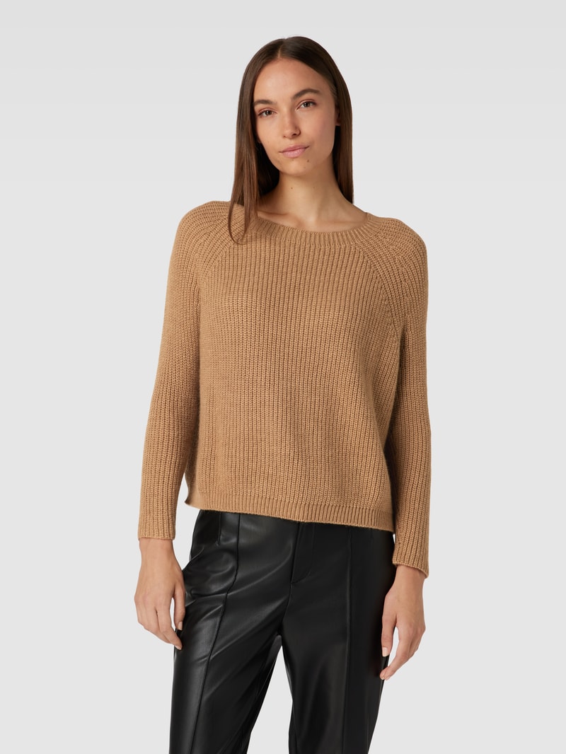 Strickpullover mit Rundhalsausschnitt Modell 'XENO' in camel