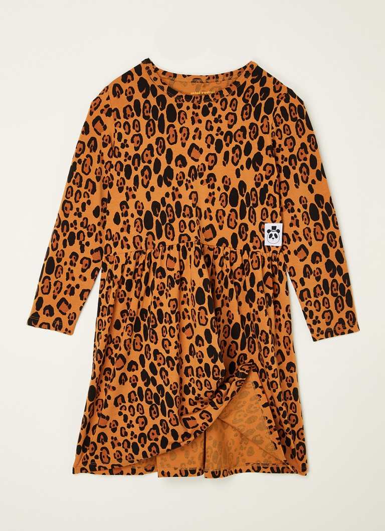Mini abito Rodini in lyocell con stampa leopardata.