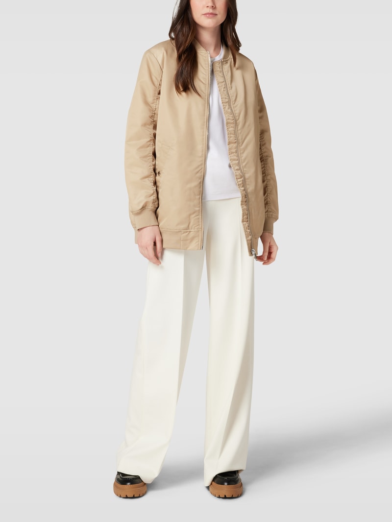 Bomberjacke mit Reißverschluss in beige