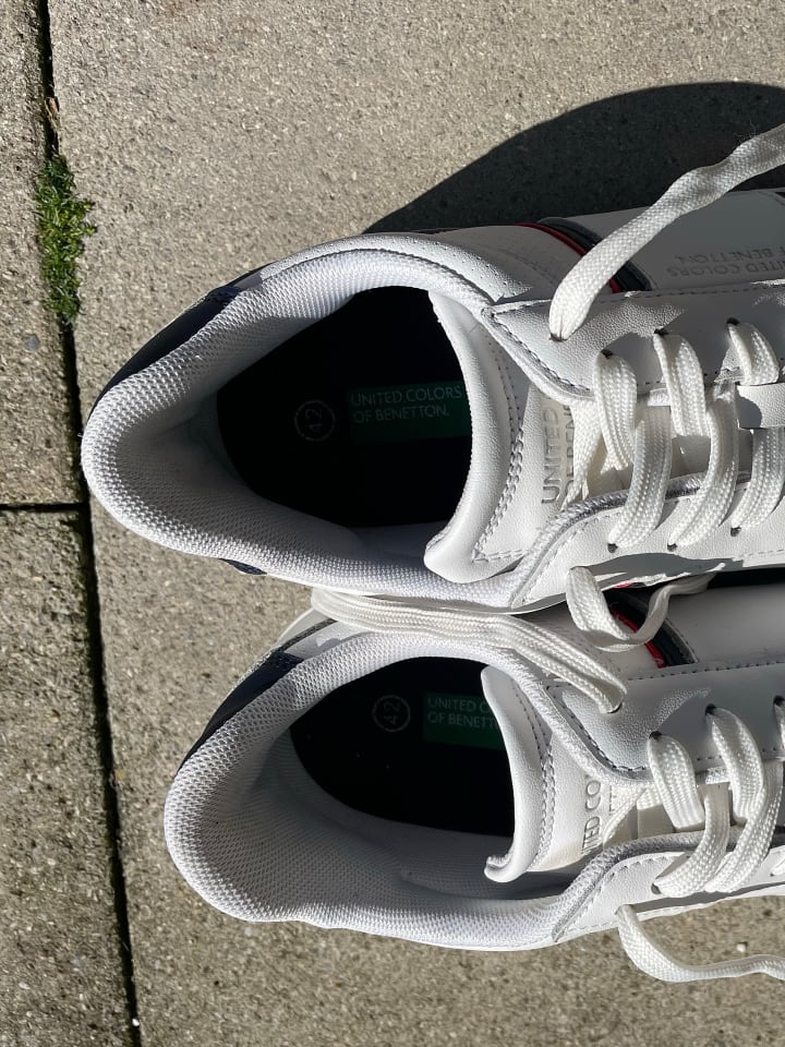 Benetton Leder-Sneakers in Weiß günstig kaufen 42