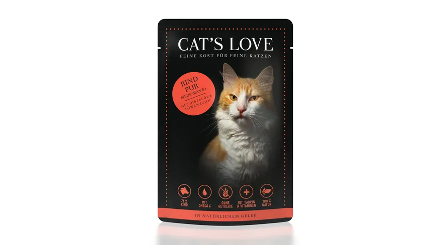 CAT'S LOVE  Katzennassfutter Rind Pur 85 g