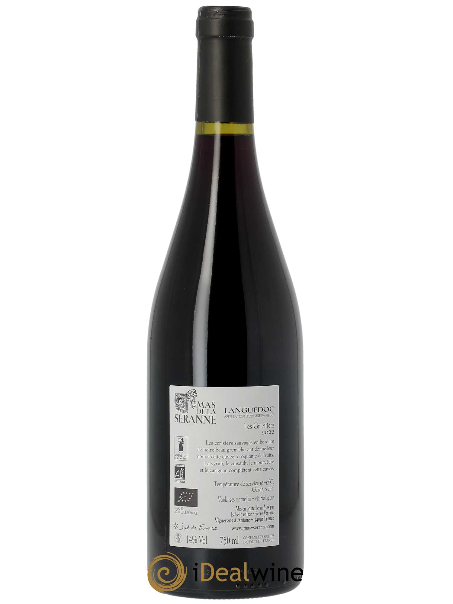 AOP Languedoc Les Griottiers Mas de la Seranne  2022 - Lot de 1 Bouteille