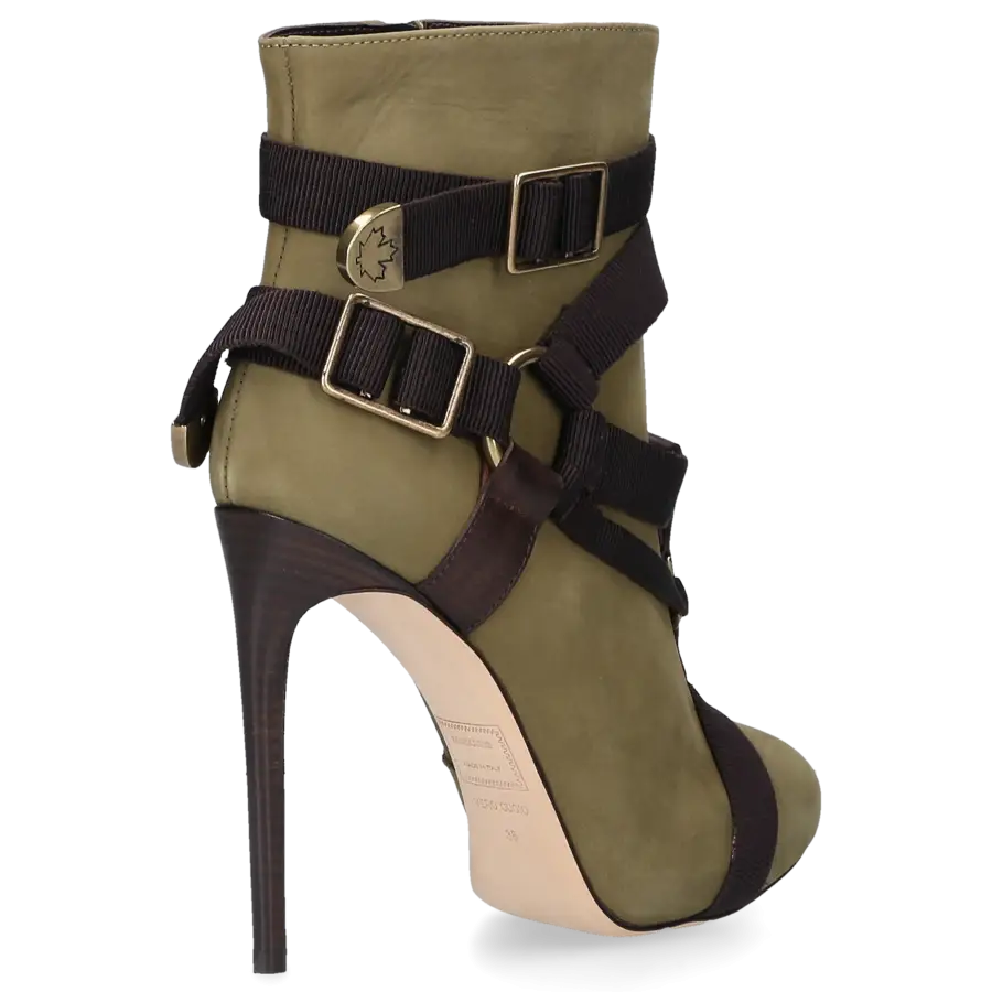 Dsquared2 - Stiefeletten J504 Nubukleder Zierschnalle grün - grün