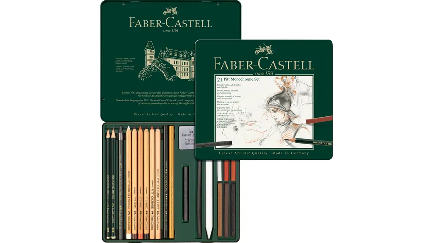 FABER-CASTELL Set Pitt Monochrome medium Metalletui