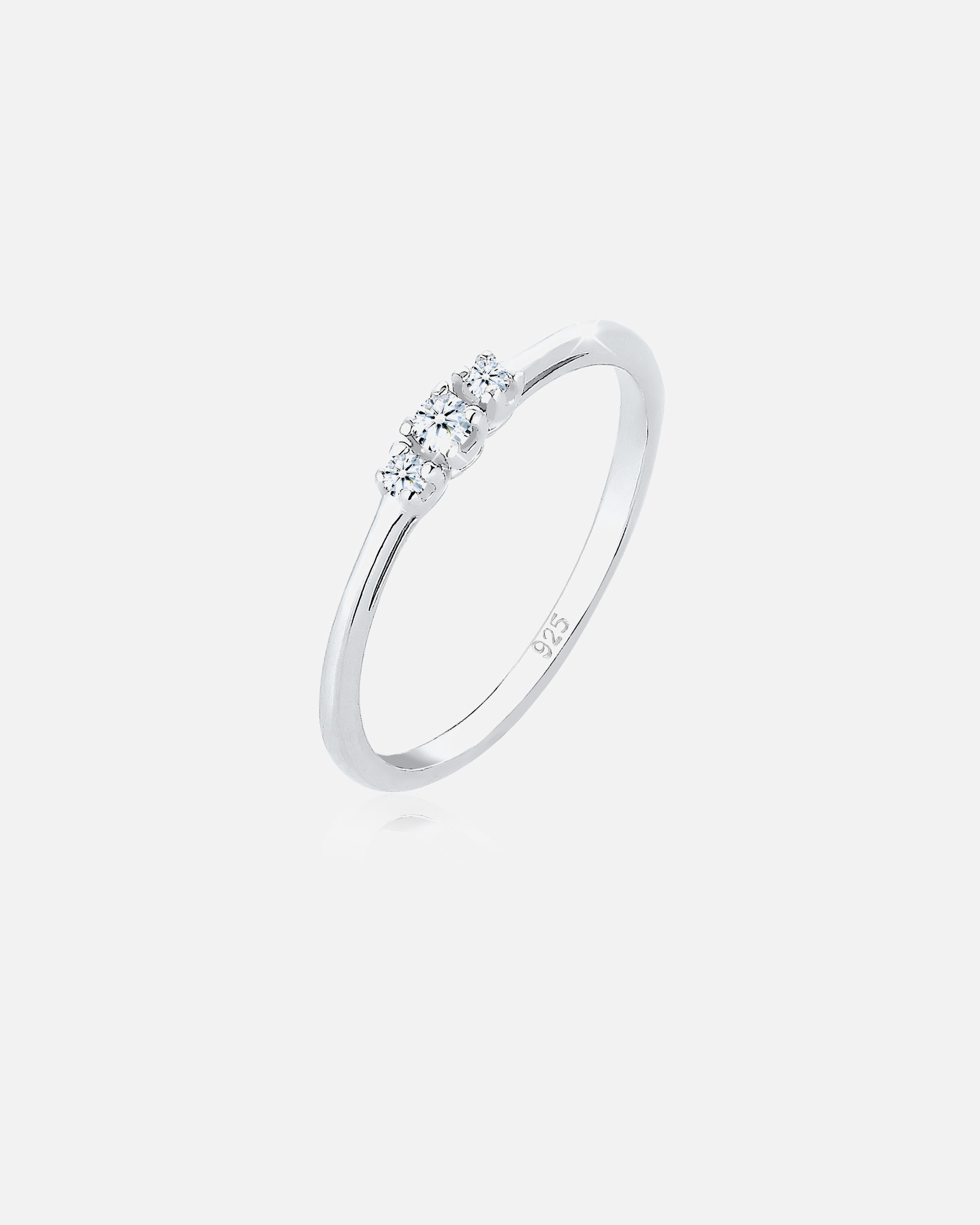 Elli DIAMONDS женски класични прстен са дијамантом (0,07 карата) од стерлинг сребра 925