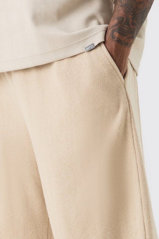 Plus lockere gerippte Ottoman Jogginghose mit geteiltem Saum