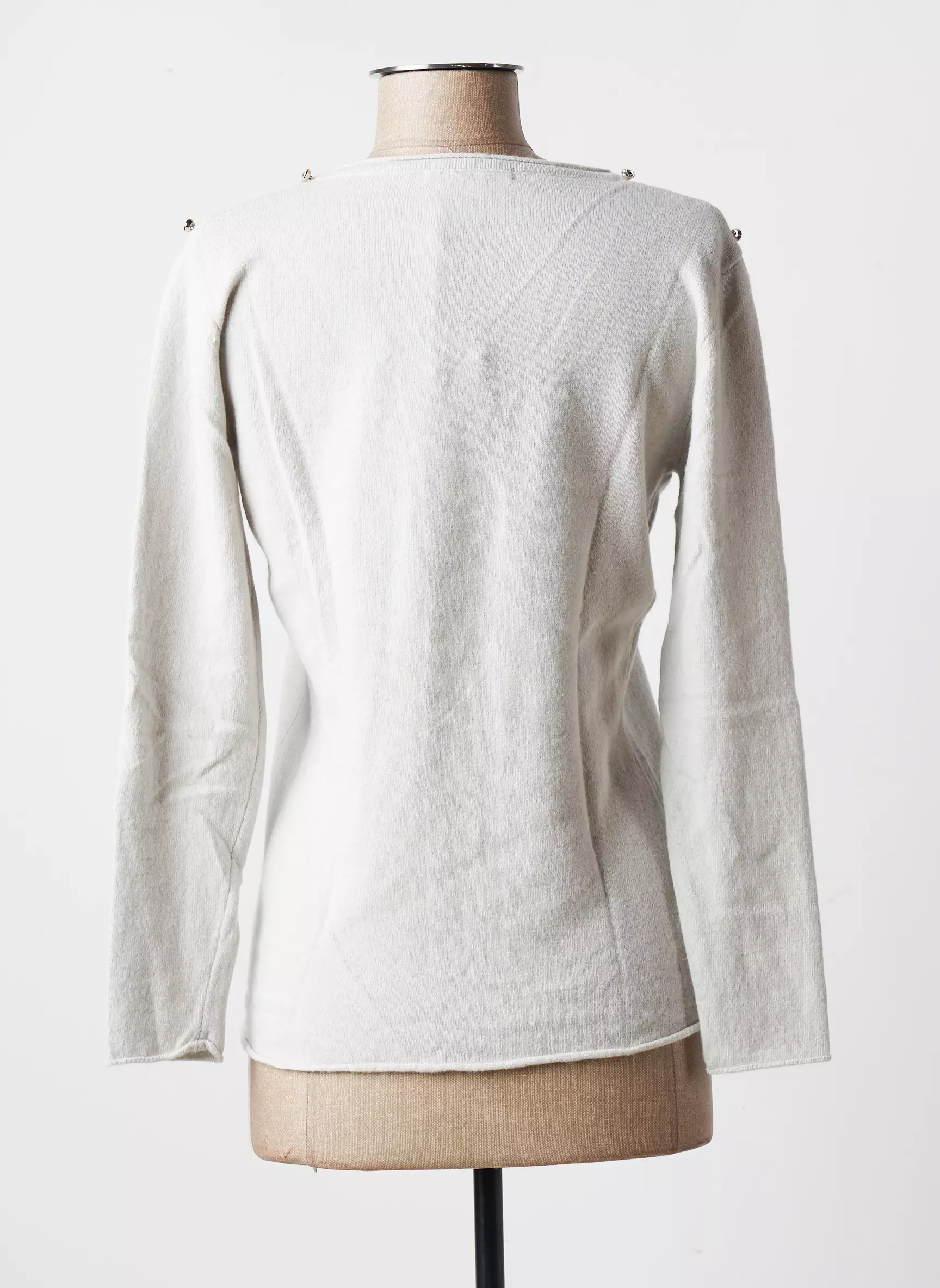Blanc Boheme Pulls Femme couleur gris