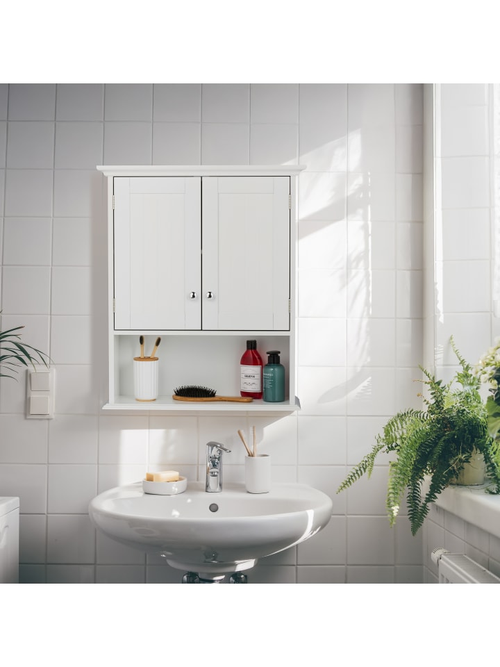 relaxdays Hängeschrank in Weiß - (B)60 x (H)70,5 x (T)20 cm günstig kaufen onesize