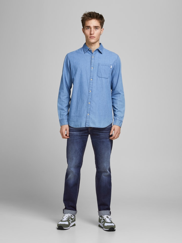Jack & Jones Regular Fit Jeans Mid Waist Basic JJICLARK JJORIGINAL in Blau günstig kaufen