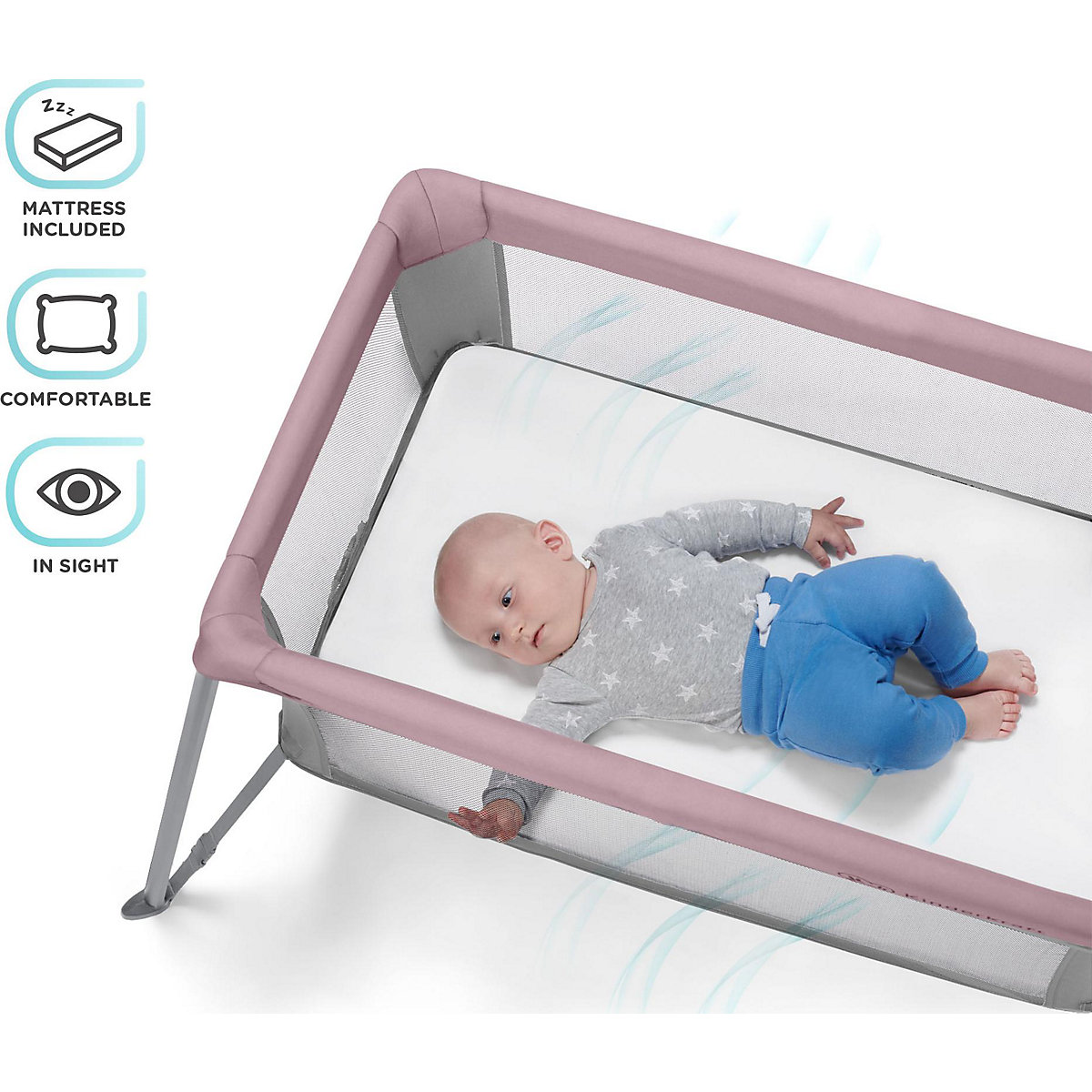 Kinderbett 2 in 1 MOVI, rosa