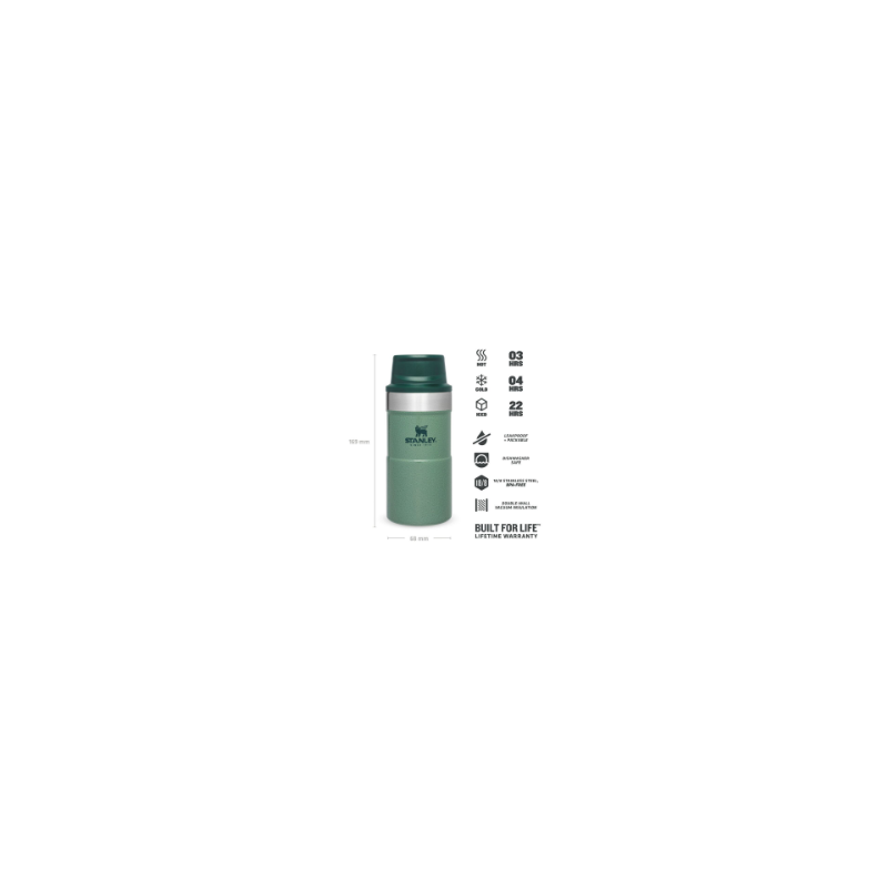 Stanley Thermoflasche, Classic Trigger-Action Travel Mug 8.5oz \/ 250ml Hammertone Green