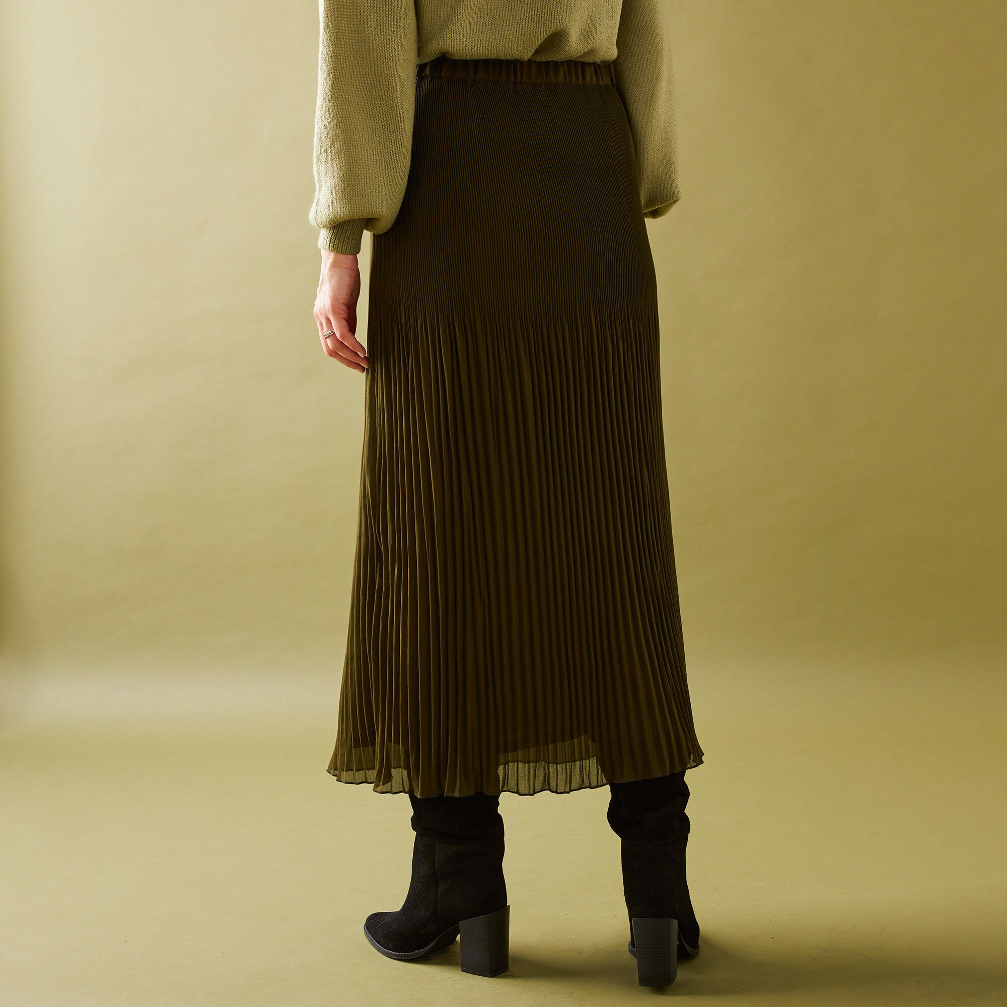 Jupe petite stature voile plissé uni, polyester recyclé(1)