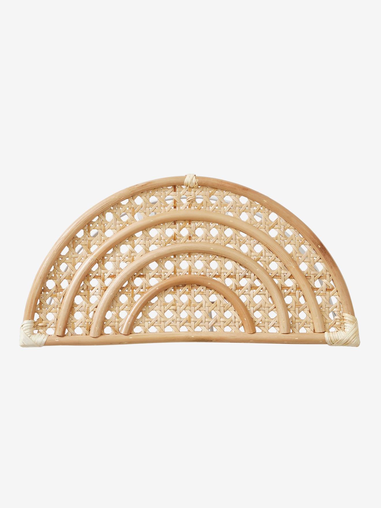 Applique arc-en-ciel en rotin et cannage bois