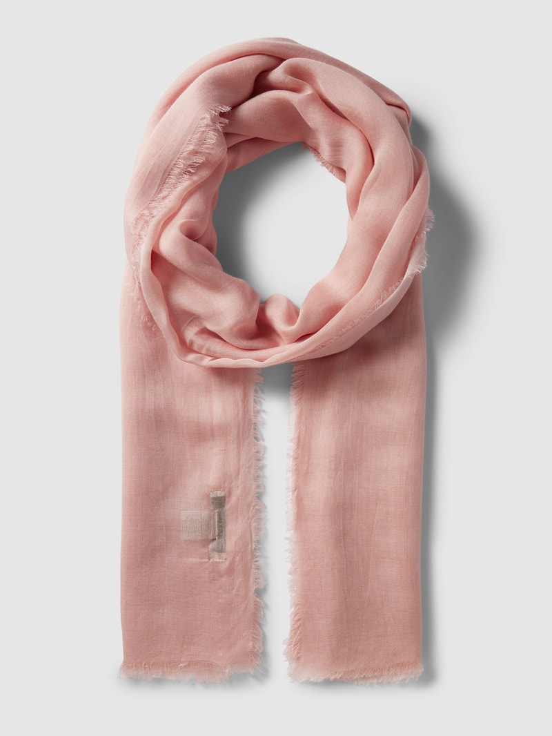 Schal mit ausgefranstem Saum in rosé