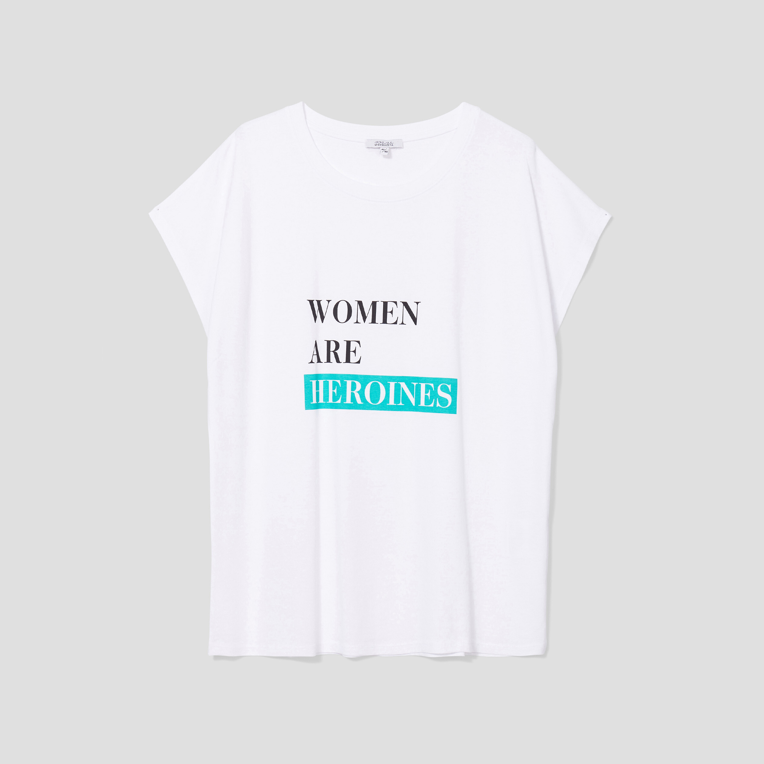 T-shirt droit manches courtes Modavista blanc femme grande taille | La Halle
