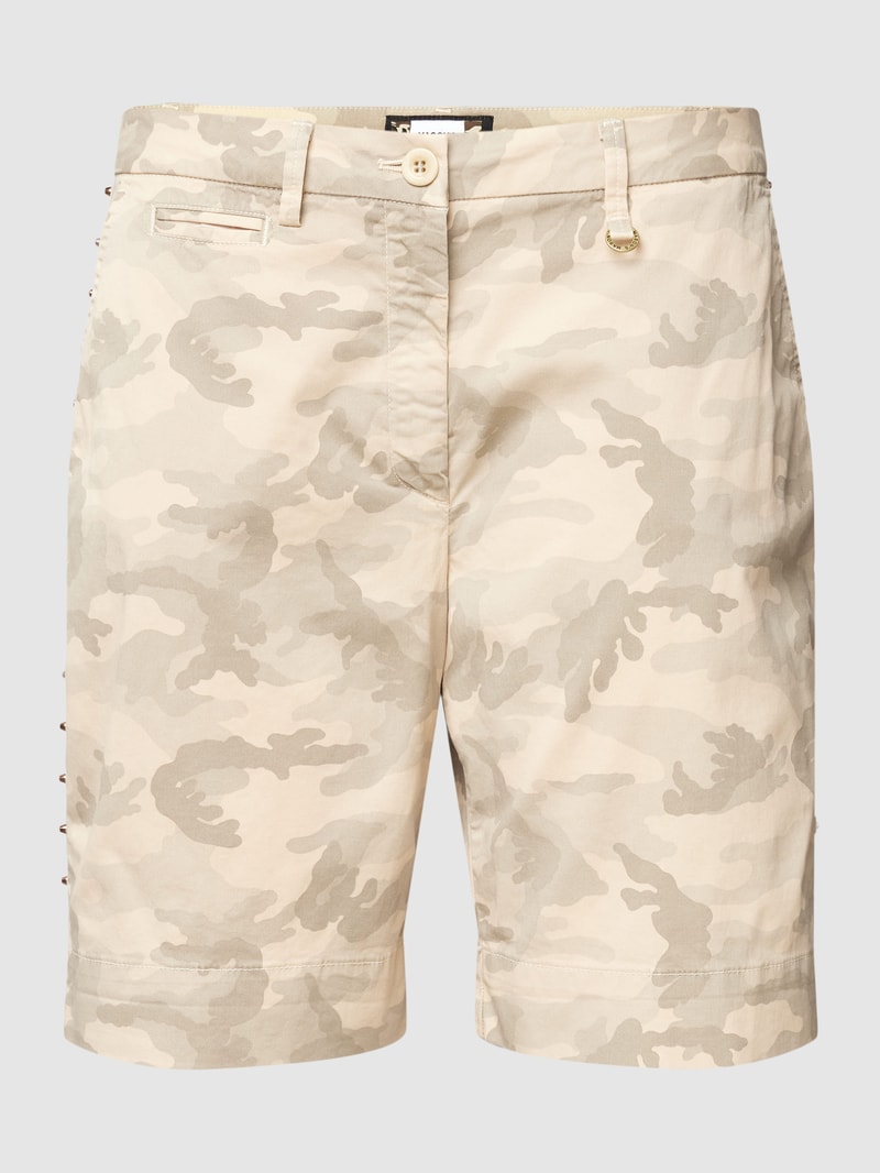 Bermudas mit Allover-Muster Modell 'JACQUELINE CURVY' in beige