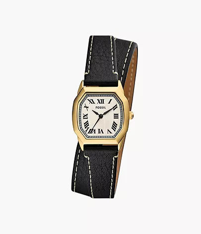 Fossil Uhr Harlow 3-Zeiger-Werk Leder schwarz