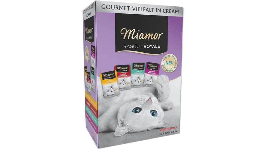 Miamor Katzennassfutter Ragourt Royale Gourmet-Vielfat in Cream Multibox 100 g