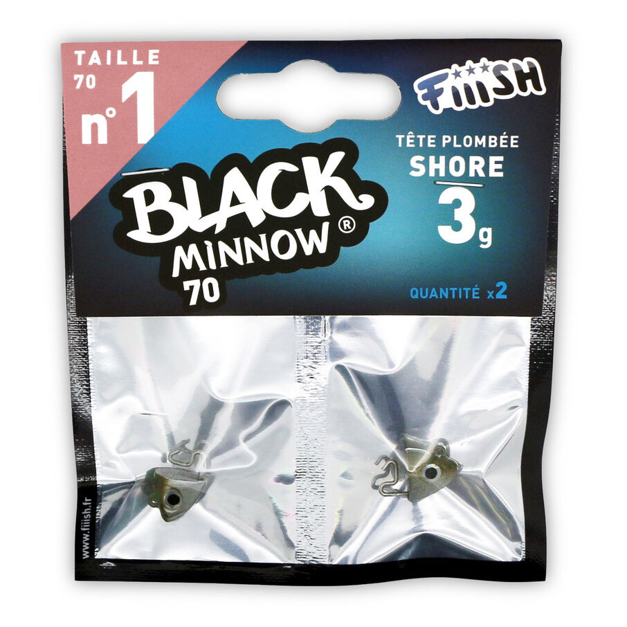 Fiiish Black Minnow 70 Shore 3g Jig Head (x2)