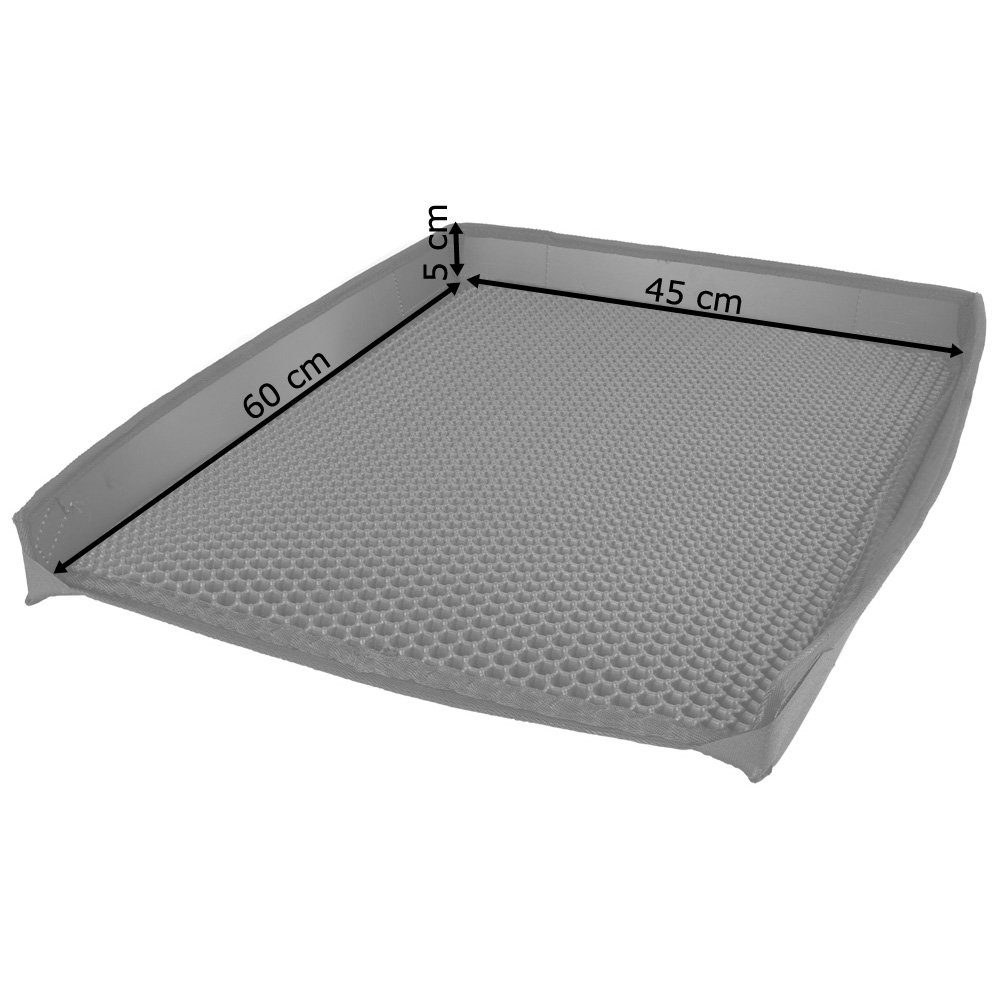 Petigi Katzentoilette Katzenklo Matte Katzenstreu Unterleger Katzenmatte (60x46cm) mit Rand Petigi