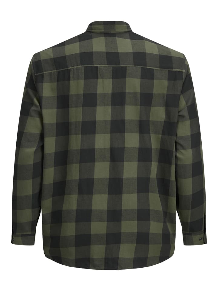JACK & JONES PLUS Karohemd in Dusty Olive günstig kaufen