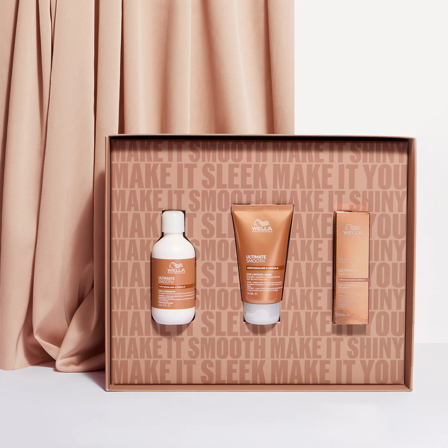 Ultimate Smooth Ziemassvētku dāvanu komplekts - šampūns, maska un brīnumeļļas serums - matu dāvanu komplekti, pretspūkošanās šampūns