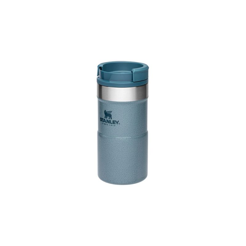 Thermo-Fahrradflasche, Stanley Classic Neverleak Travel Mug 8.5oz \/ 250ml Hammertone Ice