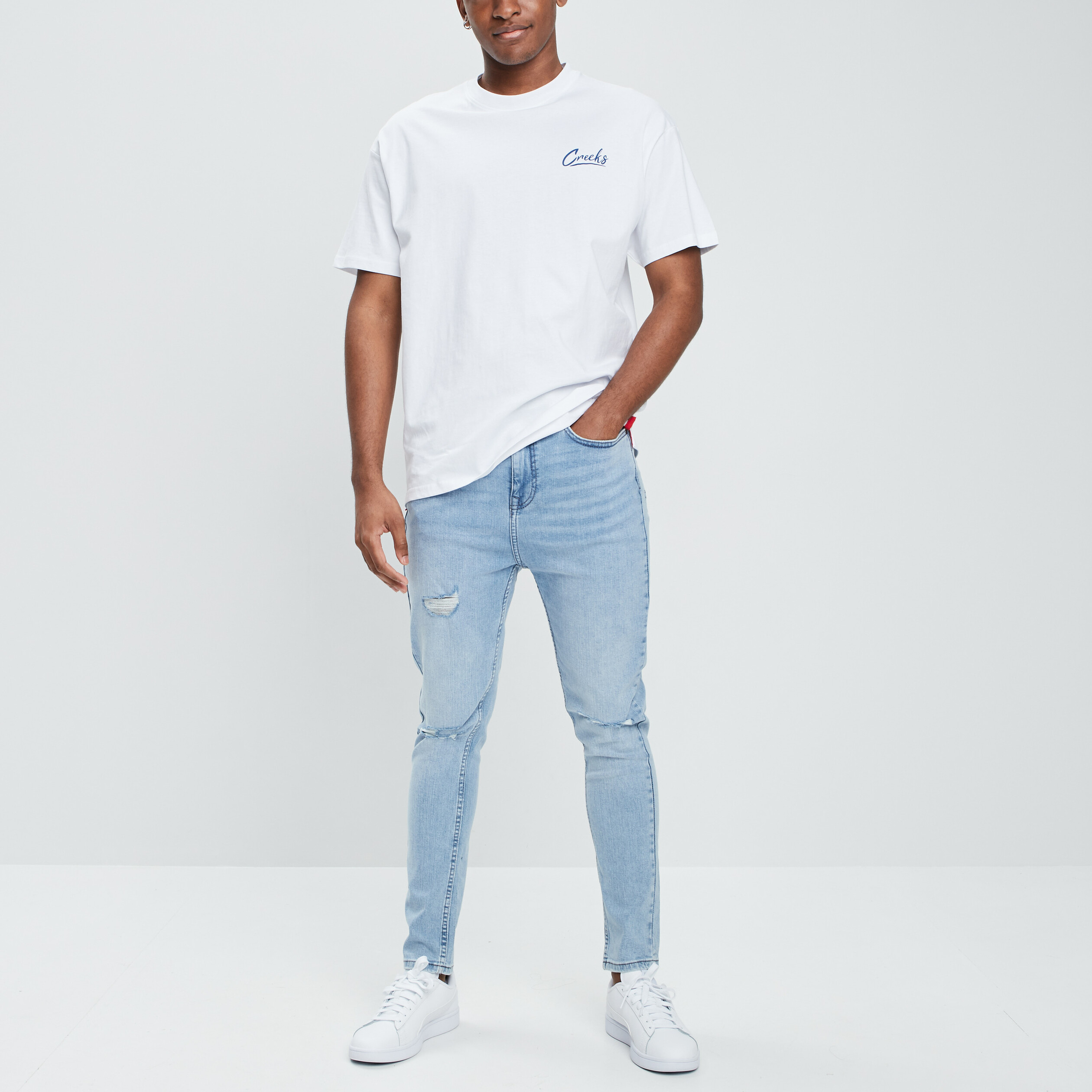 T-shirt manches courtes Creeks blanc homme | La Halle