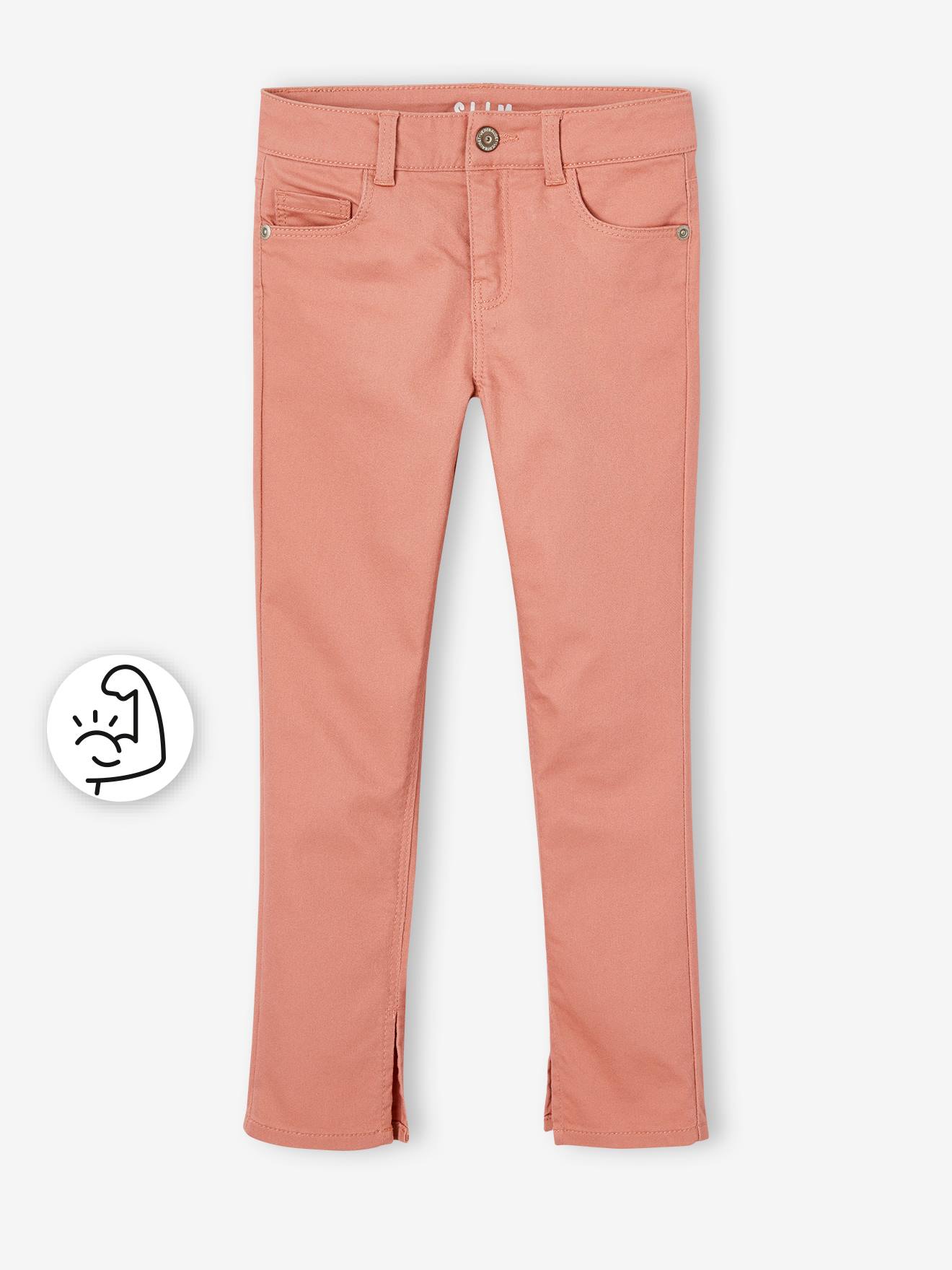 Pantalon slim indestructible fille poches coeurs au dos vert sauge