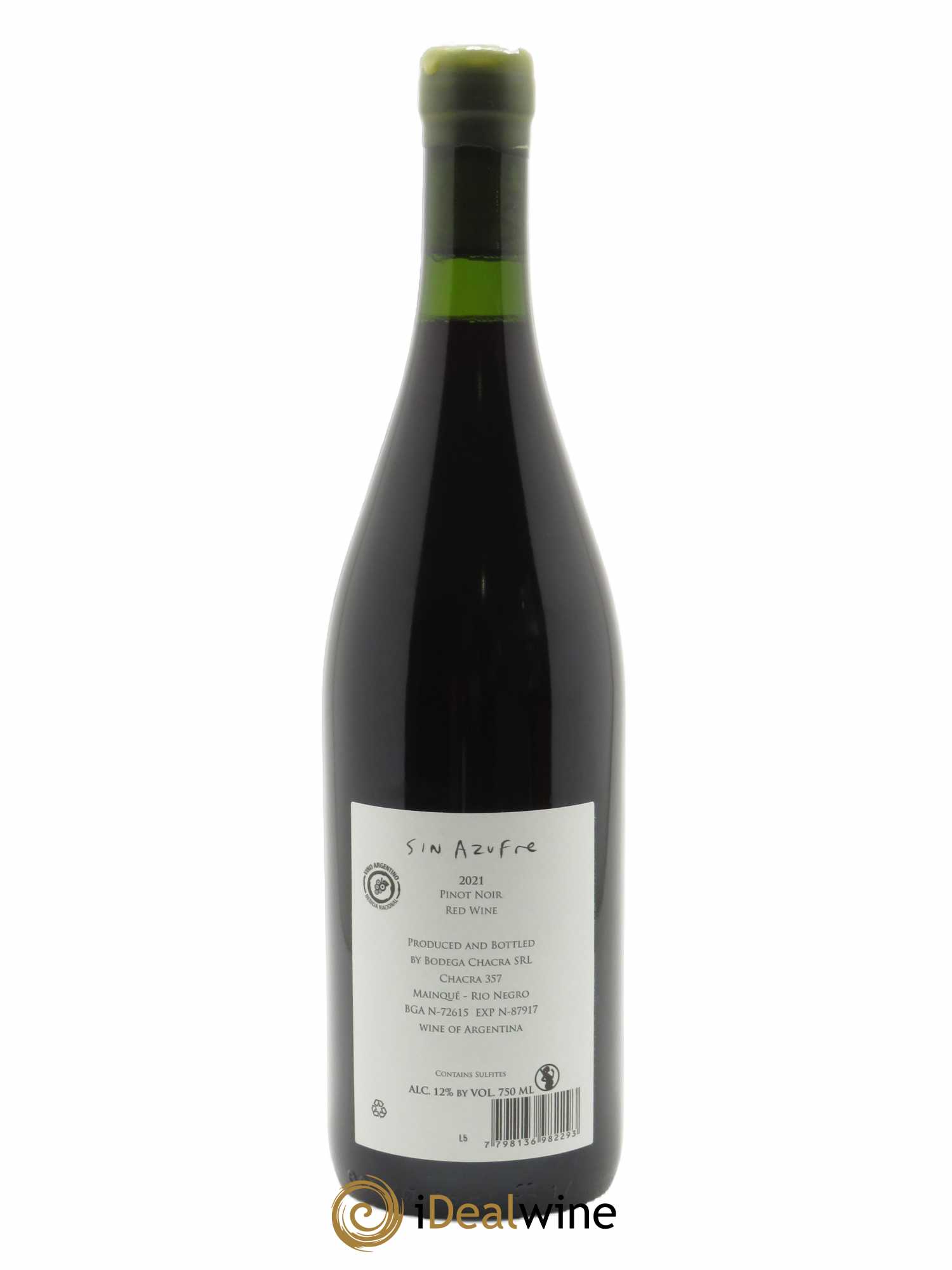 Patagonie Bodega Chacra Sin Azufre  2021 - Lot de 1 Bouteille