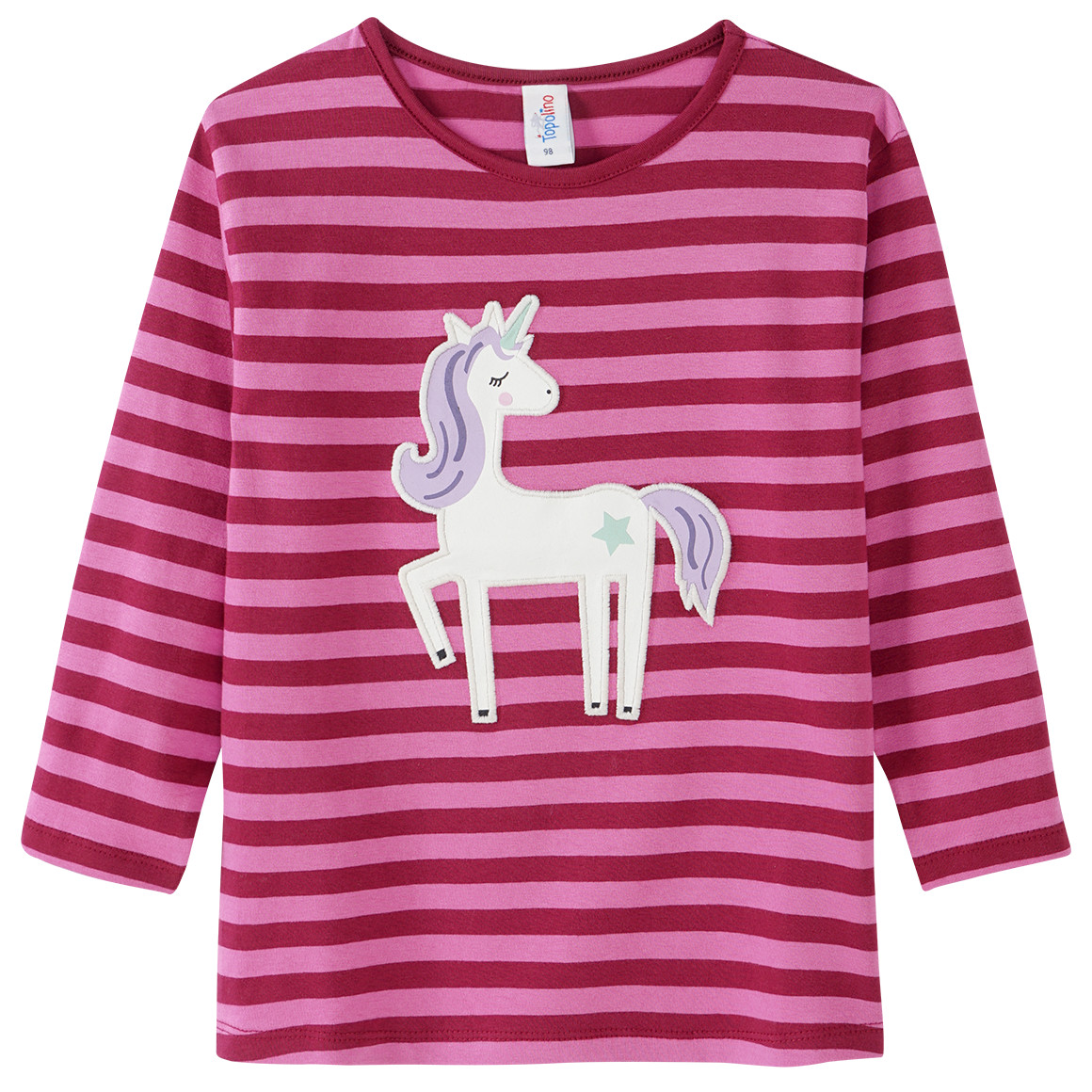 Mädchen Langarmshirt mit Einhorn-Applikation