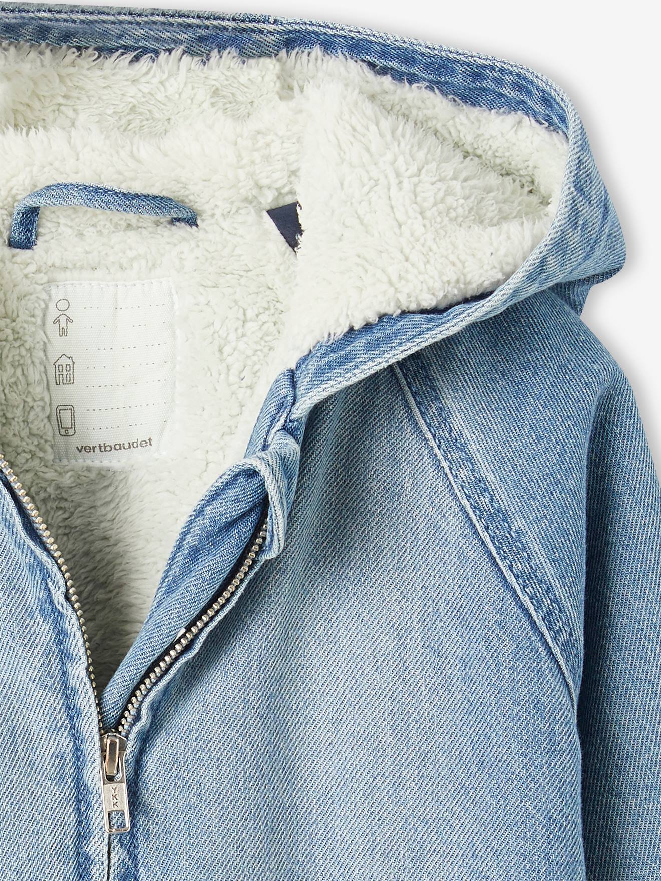 Vertbaudet Jungen Jeansjacke mit Kuschelfutter - double stone