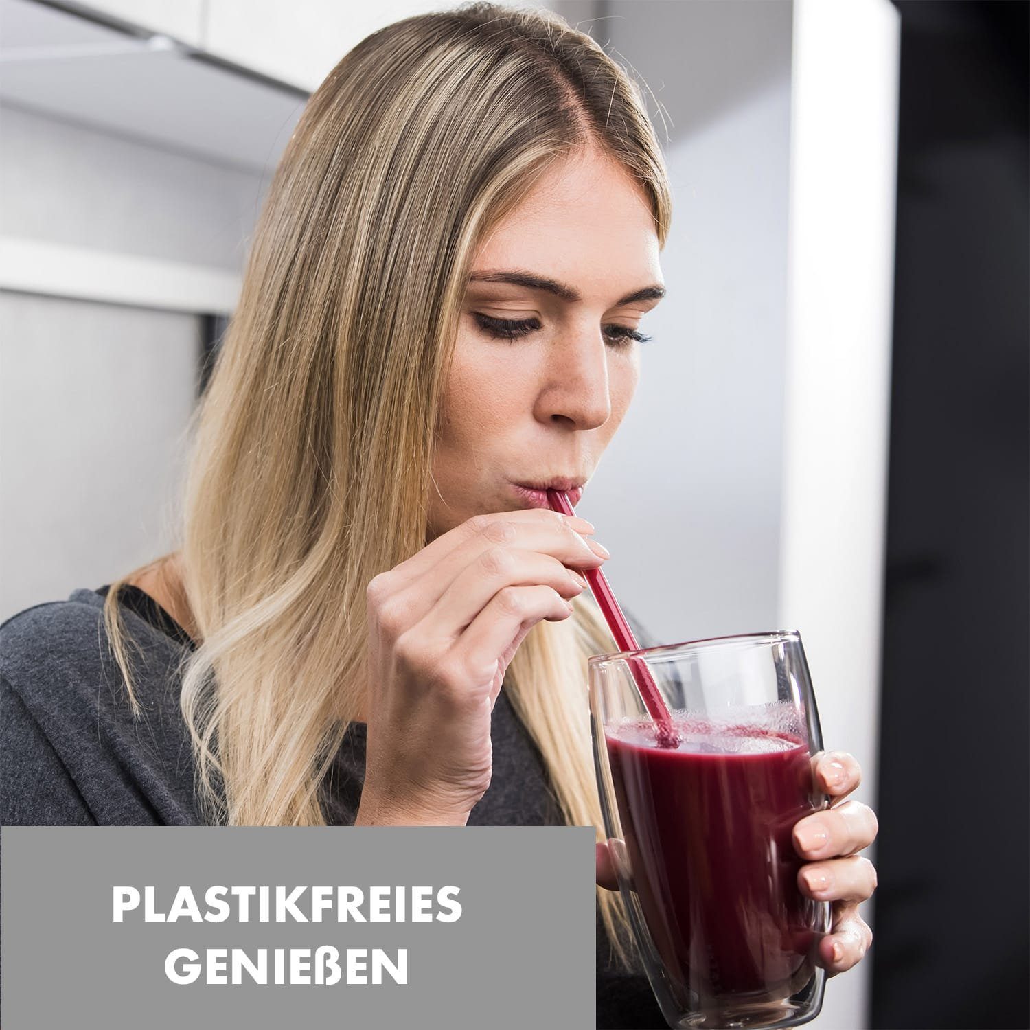 Klarstein Thermoglas Glaswerk Salizzada Glasstrohhalme, Borosilikatglas