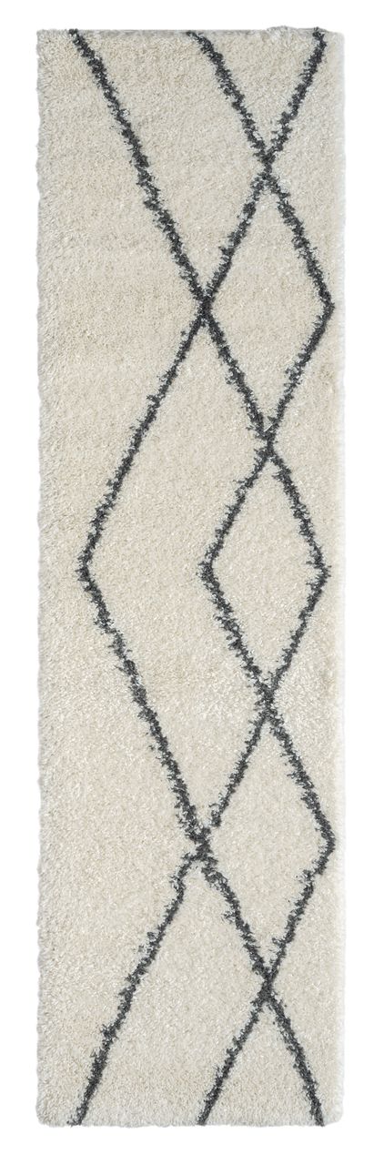 MyFlair Teppich Laure, 80cm x 300cm, Farbe Weiß, rechteckig, Florhöhe 37mm