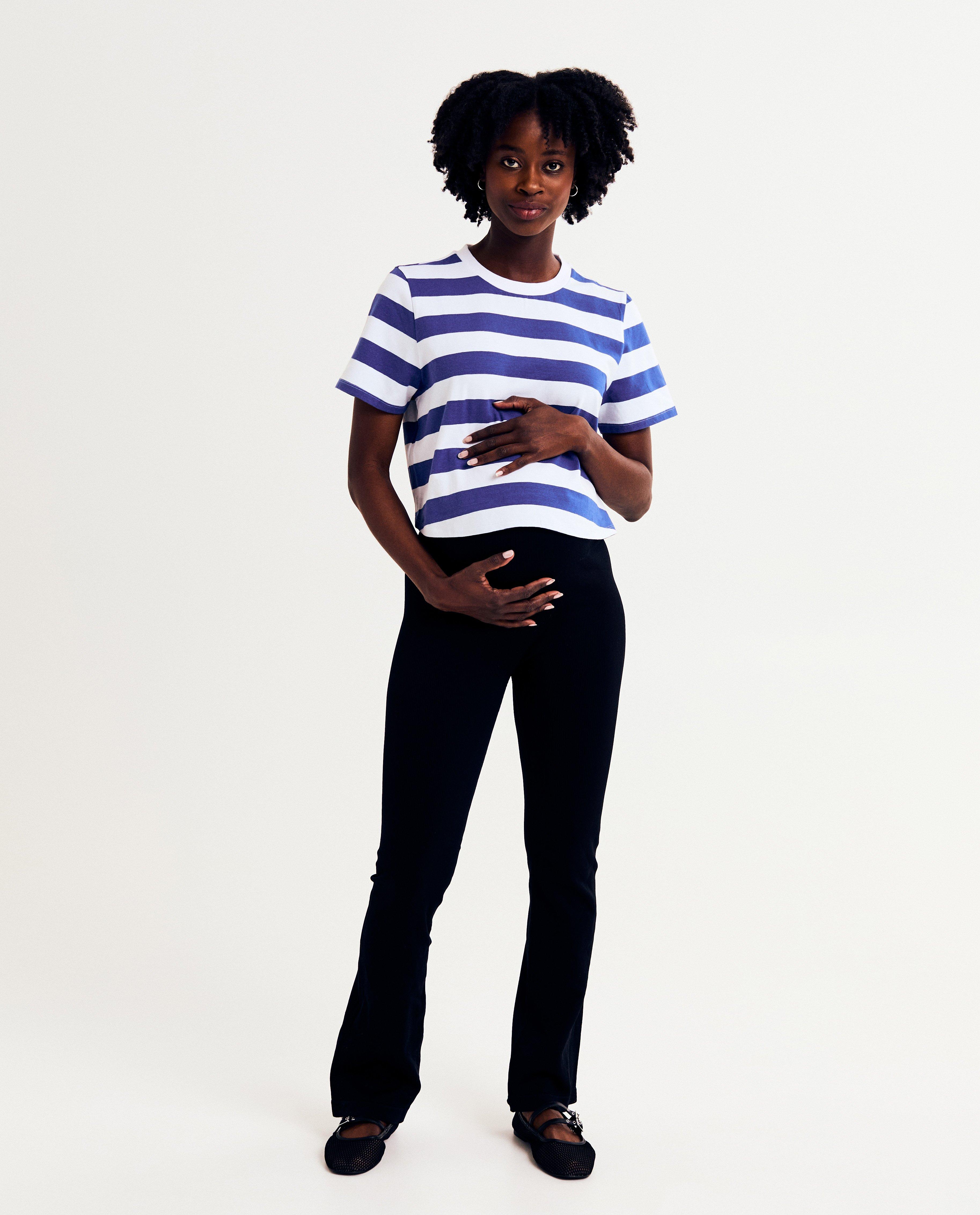 Tricou cu dungi Atelier Maman, albastru maternitate
