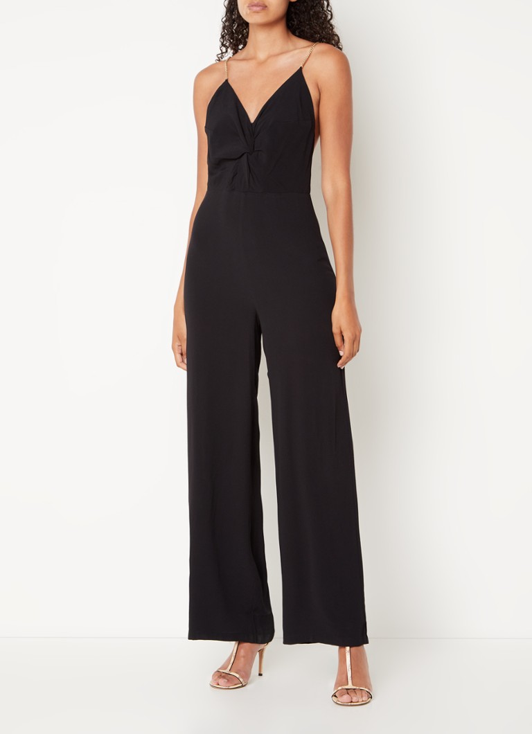 ba&sh Fifi wide fit jumpsuit with back neckline and chain detail
