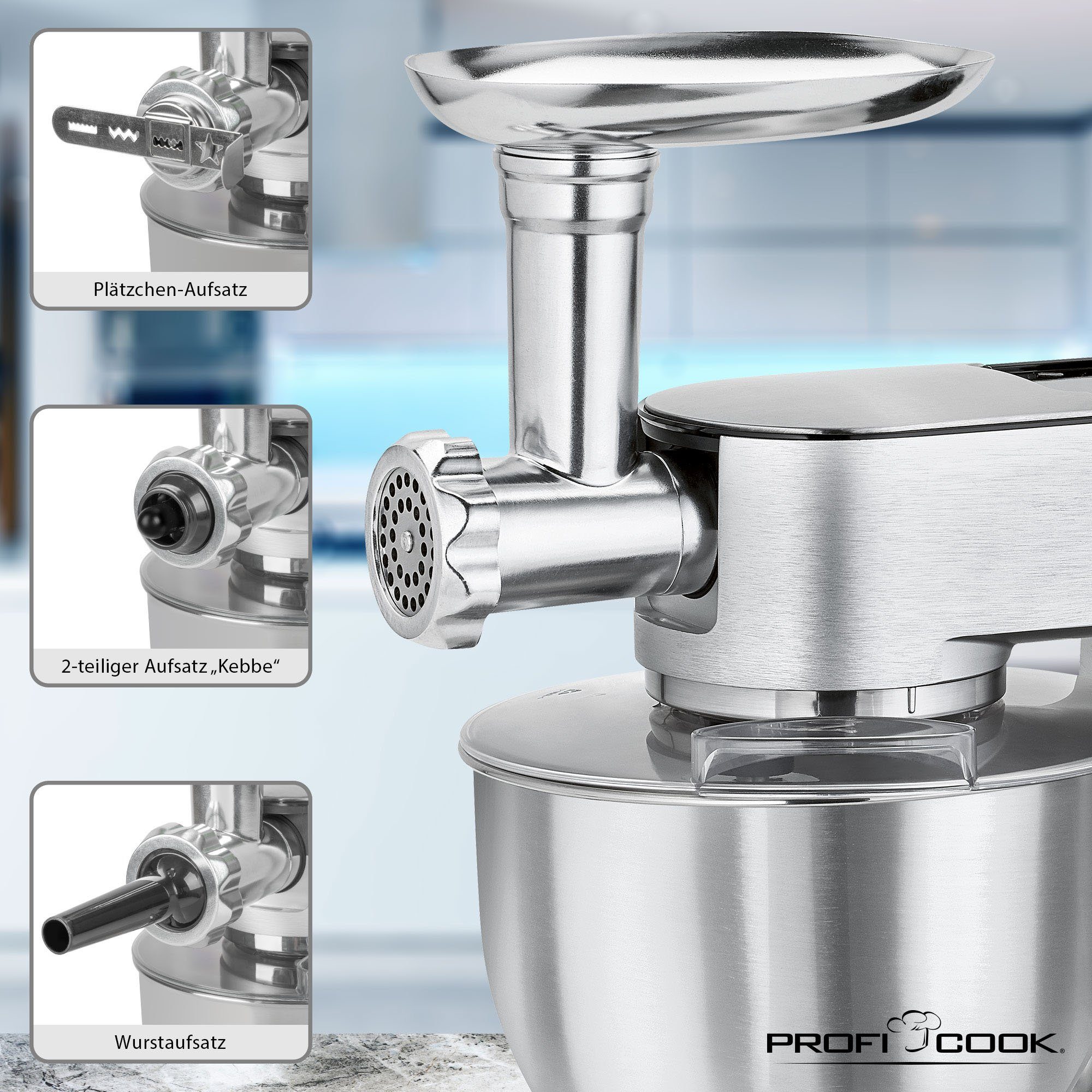 ProfiCook Küchenmaschine PC-KM 1189, 1500 W, 6,7 l Schüssel