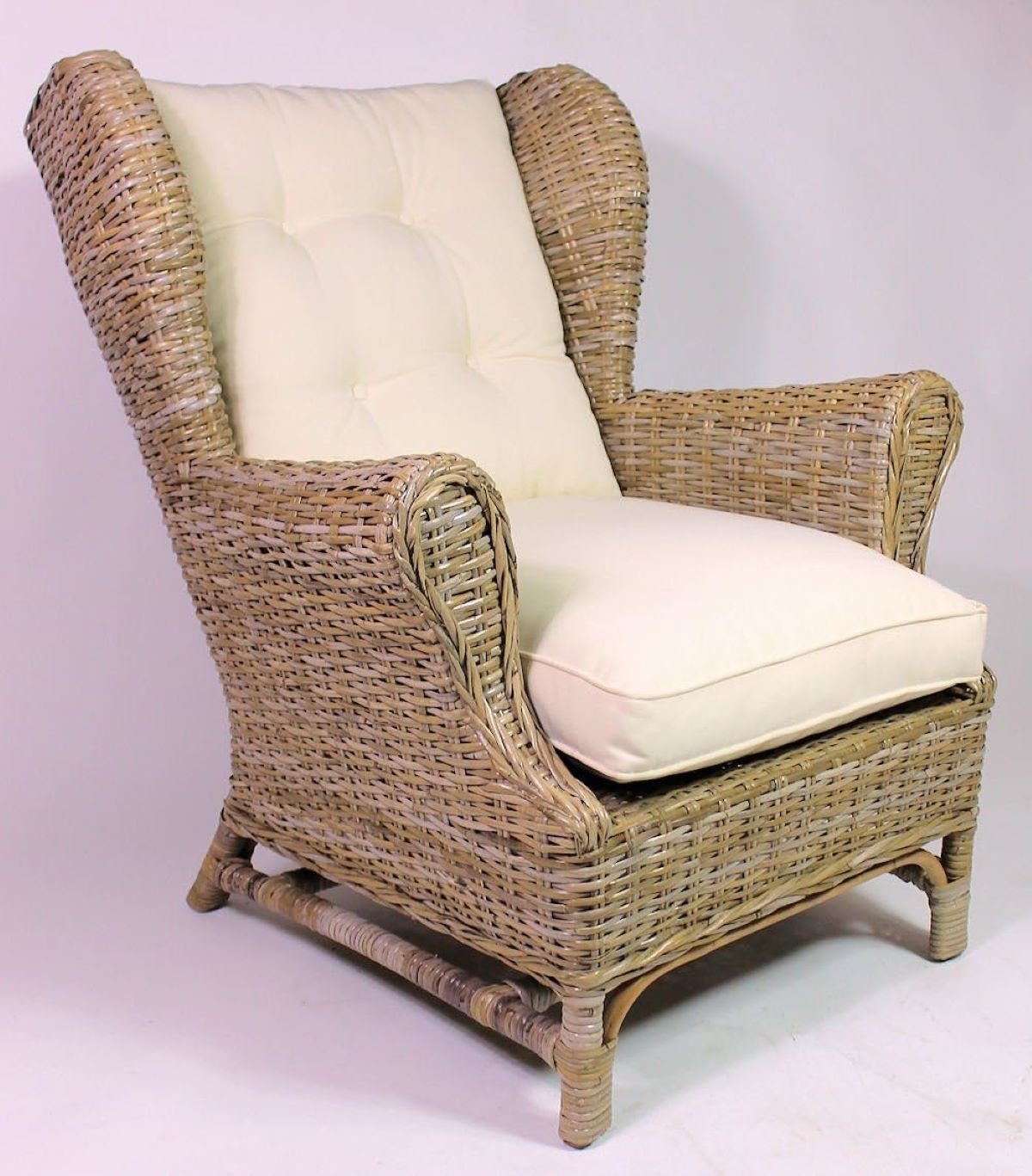 Rattani Rattanstuhl Rattansessel Rattan Ohrensessel King Chair grau