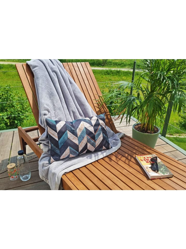 JACK Outdoor Dekokissen Motiv 30x50cm inkl. XXL Füllung in Linear Petrol günstig kaufen 50x30-cm