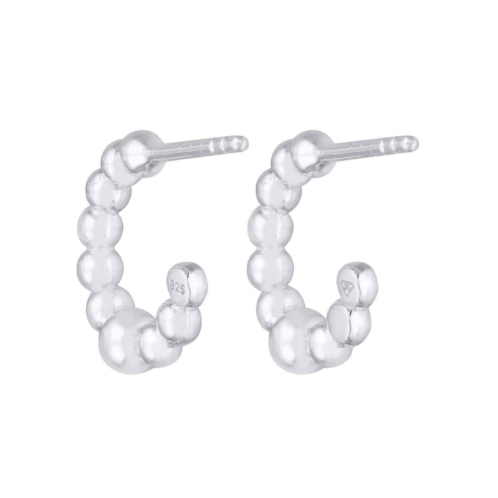 Elli Elli Boucles d'Oreilles Mesdames Créoles Plug Ball Geo Look en argent sterling 92 Boucles d'oreilles