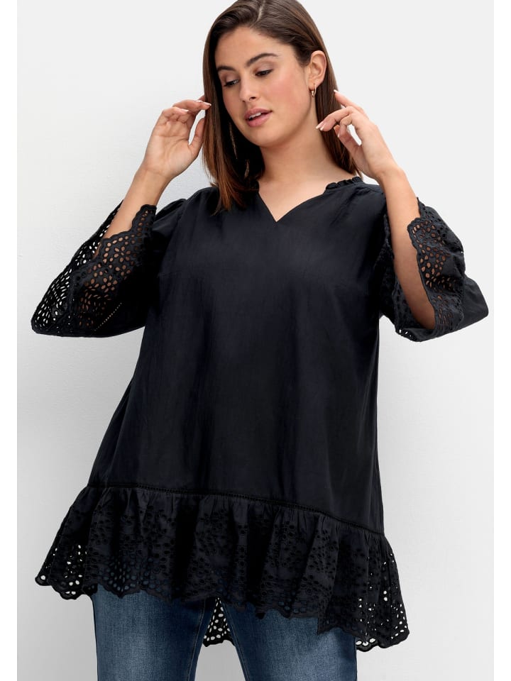 sheego Longtunika in schwarz günstig kaufen
