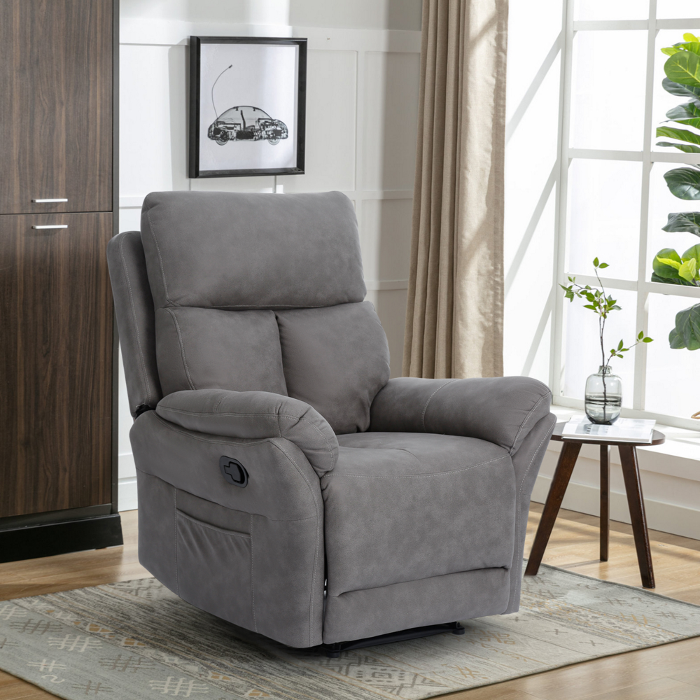 Happy Home Happy Home gepolsteter Relaxsessel mit verstellbare Rückenlehne HWP56-GRA grau