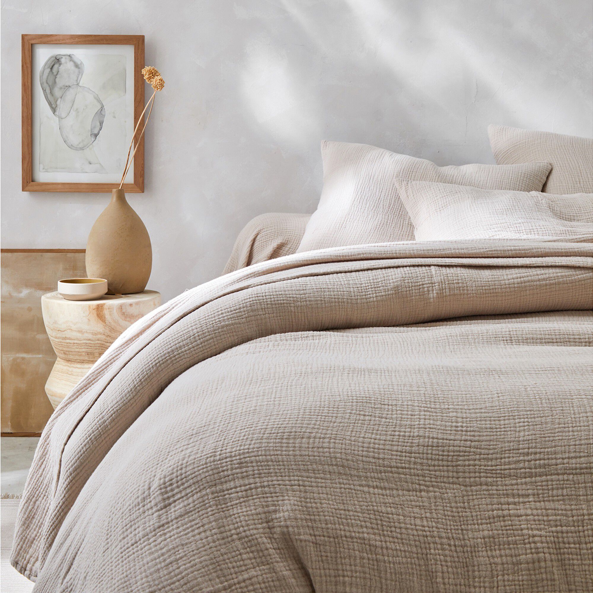 Linge de lit uni en triple gaze de coton