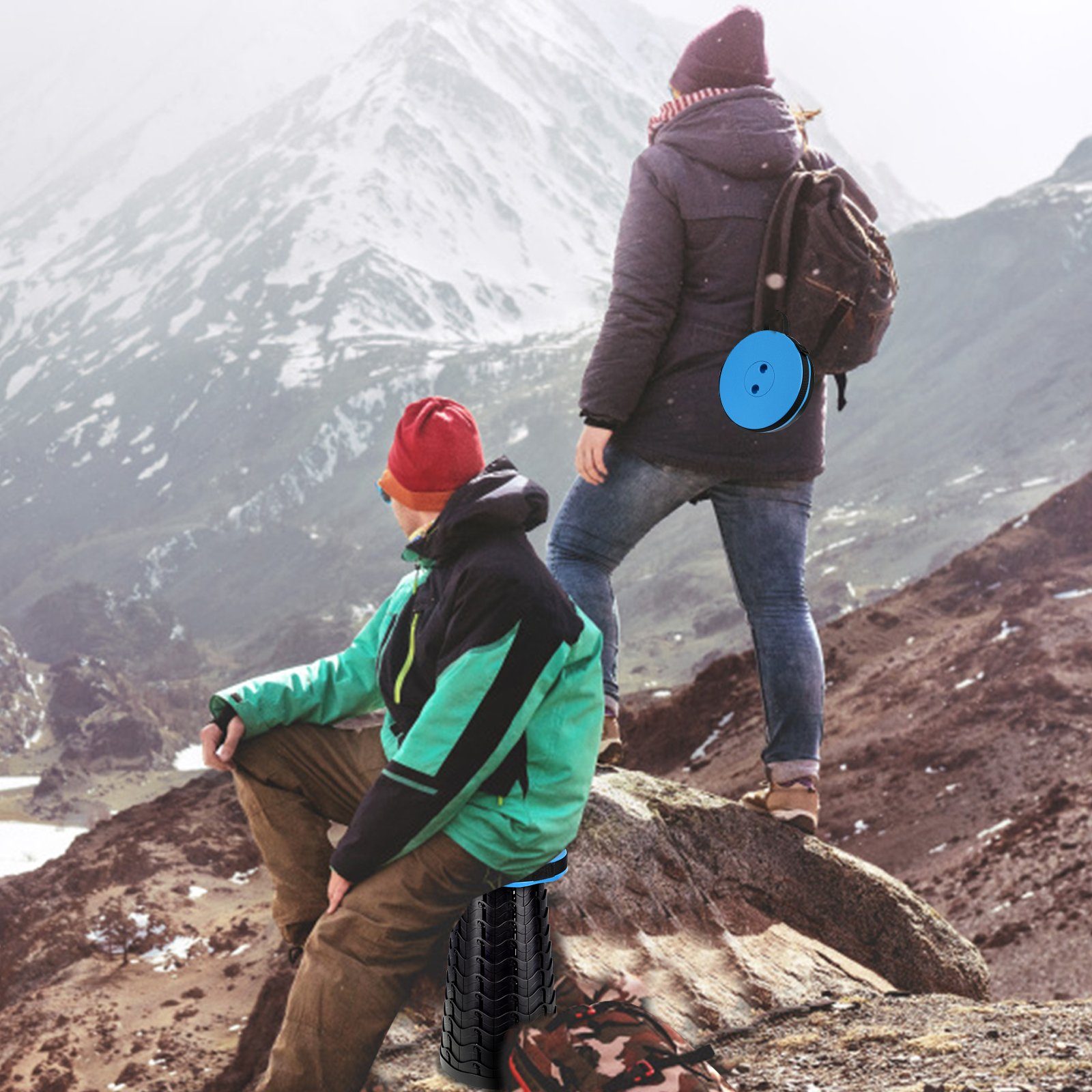 TolleTour Klappstuhl Tragbarer Klappstuhl Klapphocker Hocker Sitz Teleskop Faltbar Blau