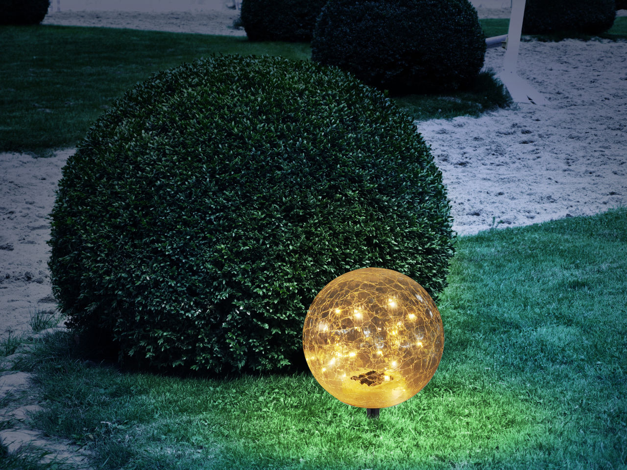 Globo Lighting - SOLARLEUCHTE KUNSTSTOFF SCHWARZ, 20XLED - Solarleuchte Kunststoff schwarz, 20x LED