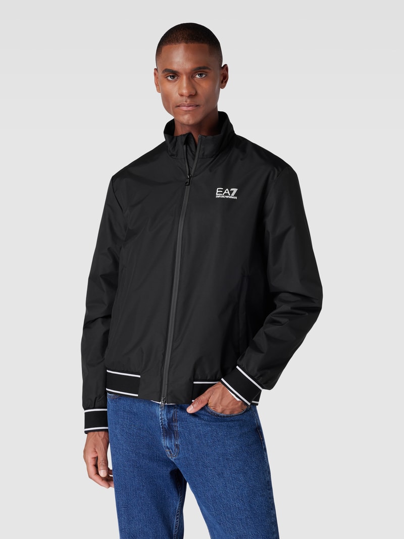 Blouson mit Stehkragen und Zweiwege-Reißverschluss in schwarz